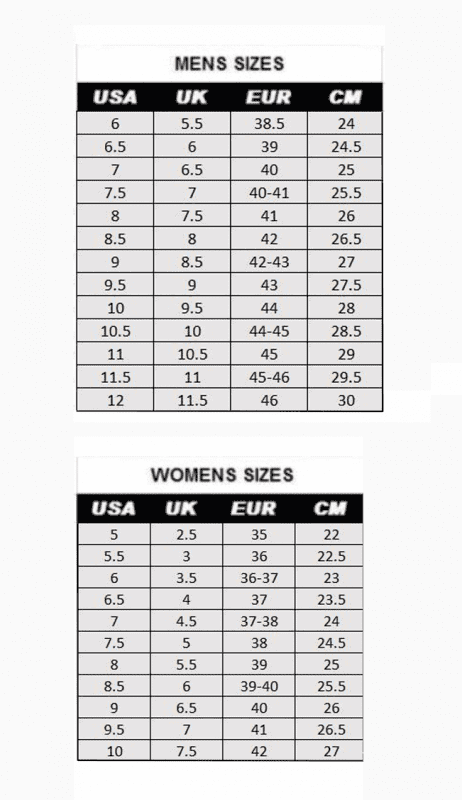 Shoes Size Chart 2