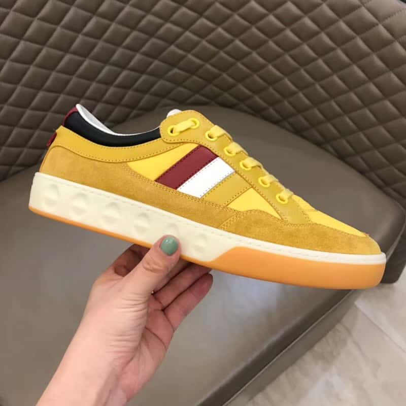 GUCCI MEN'S YELLOW LEATHER AND NYLON SNEAKERS - GC63 - RepGod