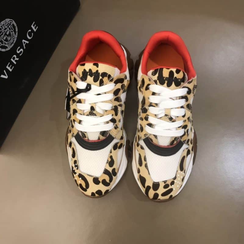 VERSACE LEOPARD PRINT SNEAKERS