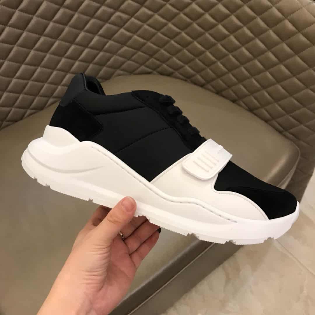 burberry suede neoprene and leather sneakers