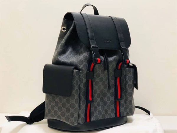 GUCCI CANVAS GG BACKPACK IN BLACK FOR MEN - GBC28
