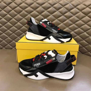 FENDI CHUNKY LACE-UP TRAINERS BLACK - FD19