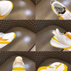FENDI CHUNKY LACE-UP TRAINERS YELLOW - FD20