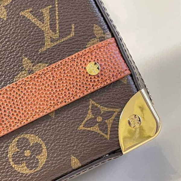 LOUIS VUITTON X NBA HANDLE TRUNK MONOGRAM COATED CANVAS TEXTILE LINING IN BROWN M45785