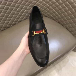 GUCCI 10MM LEATHER FOLDABLED LOAFERS W/ WEB - LDG017