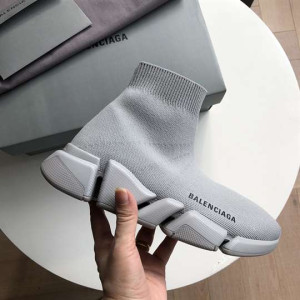 BALENCIAGA SPEED 2.0 SNEAKER IN GREY RECYCLED KNIT - BB142