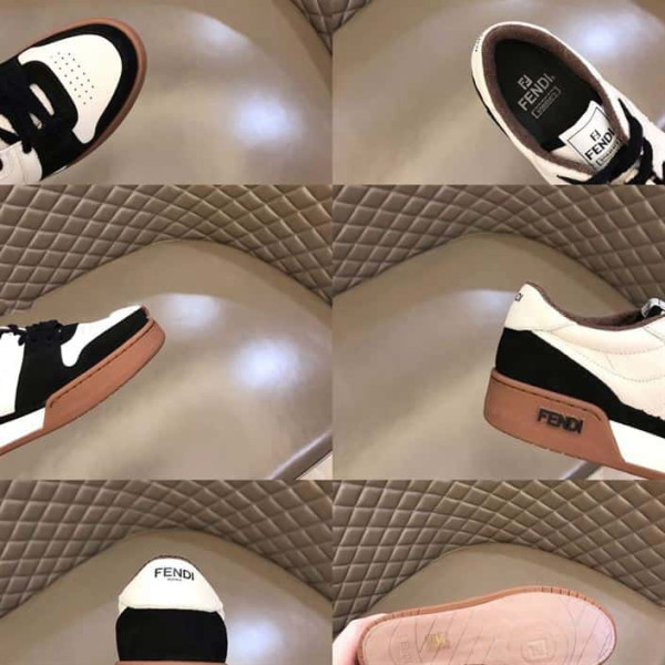 Fendi Match Low-Top Sneakers In Black Suede - FD30