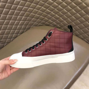 DOLCE AND GABBANA QUILTED TWO-TONE NYLON PORTOFINO LIGHT MID-TOP SNEAKERS - DG105