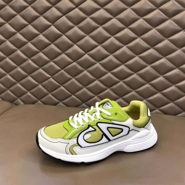 DIOR B30 SNEAKER YELLOW MESH AND WHITE TECHNICAL FABRIC - CD87