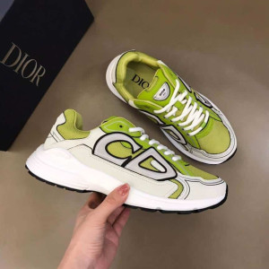 DIOR B30 SNEAKER YELLOW MESH AND WHITE TECHNICAL FABRIC - CD87