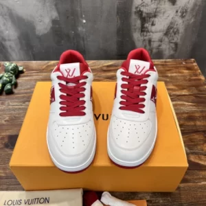 LOUIS VUITTON RIVOLI LOW-TOP SNEAKERS IN WHITE AND RED – LSVT371