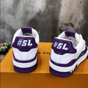LOUIS VUITTON TRAINE SNEAKERS IN WHITE AND PURPLE – LSVT383