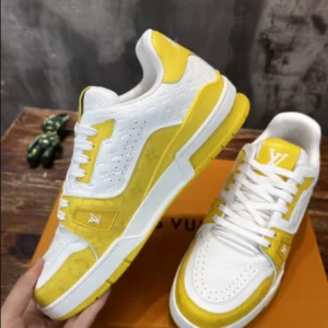 LOUIS VUITTON TRAINE SNEAKERS IN WHITE AND YELLOW – LSVT384