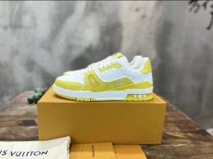 LOUIS VUITTON TRAINE SNEAKERS IN WHITE AND YELLOW – LSVT384