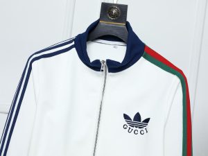 Adidas x Gucci viscose zip-up jacket in white - GJ034