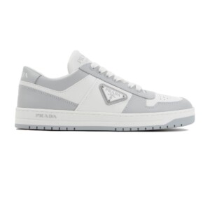 DOWNTOWN LEATHER SNEAKERS IN WHITE AND LACQUER GRAY - PRD009