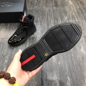 PRADA AMERICA'S CUP HIGH-TOP SNEAKERS IN BLACK - PRD021