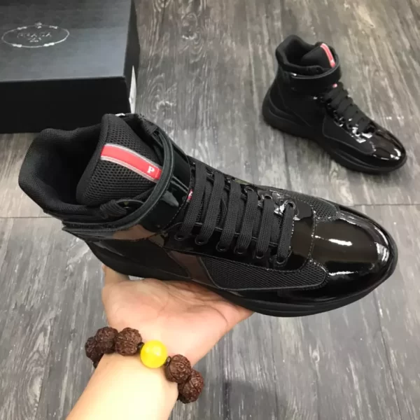 PRADA AMERICA'S CUP HIGH-TOP SNEAKERS IN BLACK - PRD021