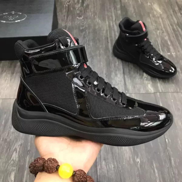 PRADA AMERICA'S CUP HIGH-TOP SNEAKERS IN BLACK - PRD021