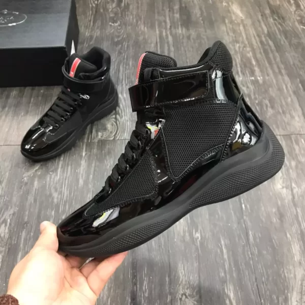 PRADA AMERICA'S CUP HIGH-TOP SNEAKERS IN BLACK - PRD021