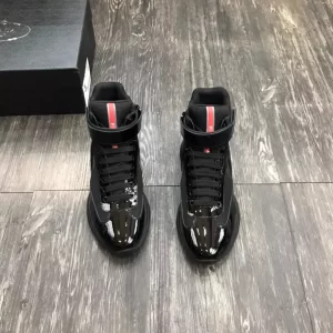 PRADA AMERICA'S CUP HIGH-TOP SNEAKERS IN BLACK - PRD021