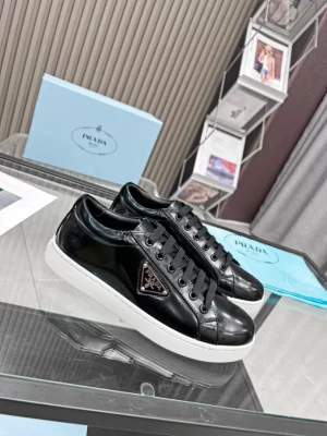 PRADA BRUSHED LEATHER SNEAKERS - PRD043