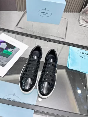 PRADA BRUSHED LEATHER SNEAKERS - PRD043