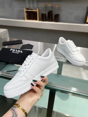 PRADA DOWNTOWN BRUSHED LEATHER SNEAKERS - PRD035