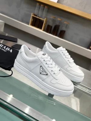 PRADA DOWNTOWN BRUSHED LEATHER SNEAKERS - PRD035