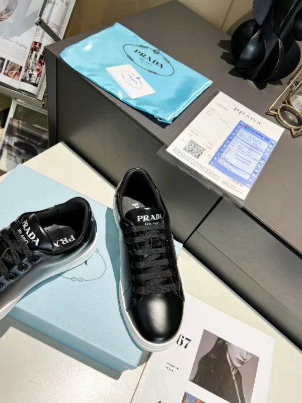 PRADA DOWNTOWN BRUSHED LEATHER SNEAKERS - PRD036