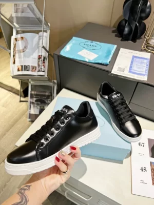 PRADA DOWNTOWN BRUSHED LEATHER SNEAKERS - PRD036