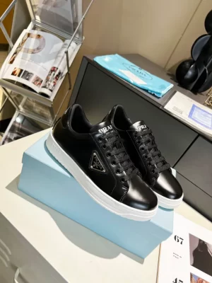 PRADA DOWNTOWN BRUSHED LEATHER SNEAKERS - PRD036