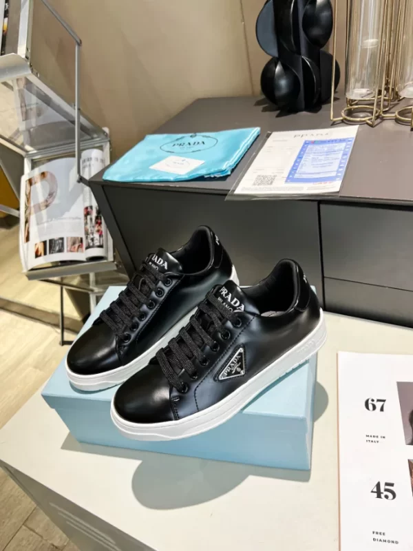 PRADA DOWNTOWN BRUSHED LEATHER SNEAKERS - PRD036