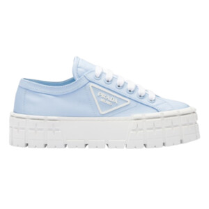 PRADA DOUBLE WHEEL RE-NYLON GABARDINE SNEAKERS LIGHT BLUE - PRD085