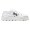 PRADA DOUBLE WHEEL RE-NYLON GABARDINE SNEAKERS WHITE - PRD083