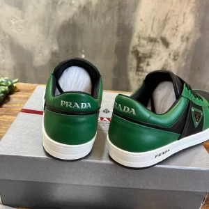 PRADA DOWNTOWN LEATHER SNEAKERS GREEN - PRD092