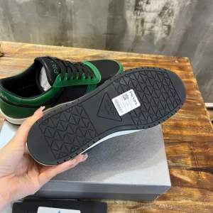 PRADA DOWNTOWN LEATHER SNEAKERS GREEN - PRD092