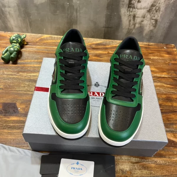 PRADA DOWNTOWN LEATHER SNEAKERS GREEN - PRD092