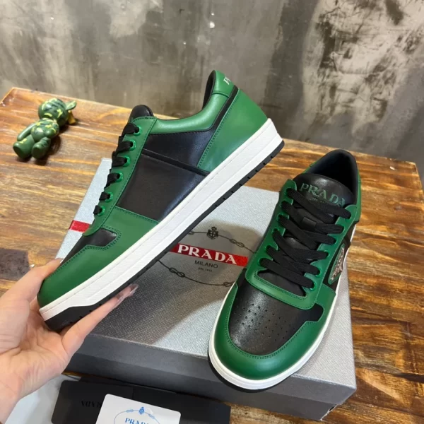 PRADA DOWNTOWN LEATHER SNEAKERS GREEN - PRD092