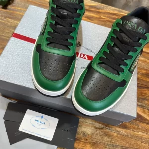 PRADA DOWNTOWN LEATHER SNEAKERS GREEN - PRD092