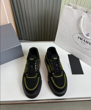 PRADA MACRO RE-NYLON AND BRUSHED LEATHER SNEAKERS - PRD060