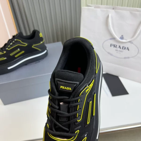 PRADA MACRO RE-NYLON AND BRUSHED LEATHER SNEAKERS - PRD060