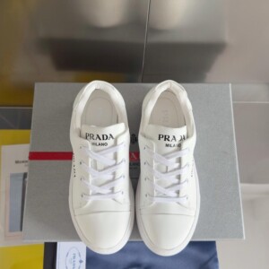 PRADA MACRO RE-NYLON AND BRUSHED LEATHER SNEAKERS - PRD064