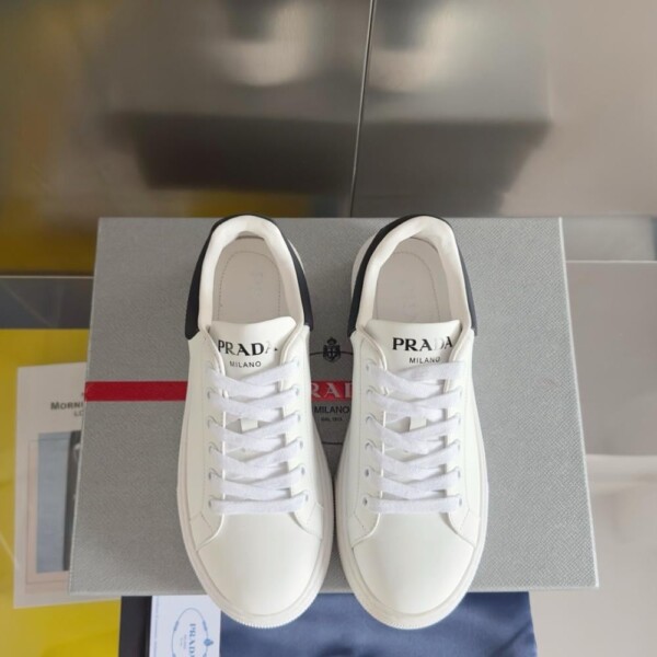 PRADA MACRO RE-NYLON AND BRUSHED LEATHER SNEAKERS - PRD065