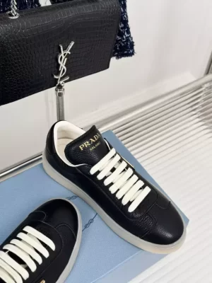 PRADA SUEDE SNEAKERS ALABASTER BLACK - PRD082