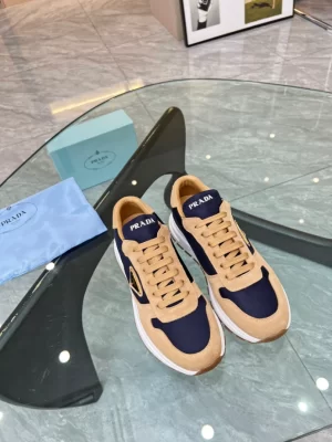 PRAX 01 DELAVÉ SUEDE AND RE-NYLON SNEAKERS - PRD048