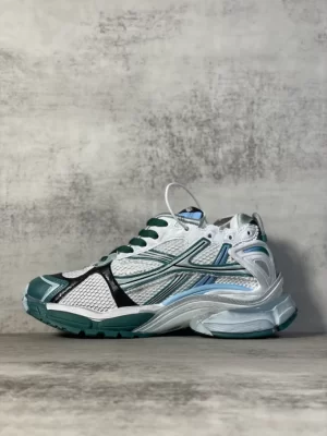 BALENCIAGA RUNNER SNEAKER IN WHITE, GREEN AND BLUE MESH AND NYLON - BB268