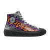 VERSACE SNAKESKIN EMBOSSED LEATHER HIGH TOP SNEAKERS - VS65