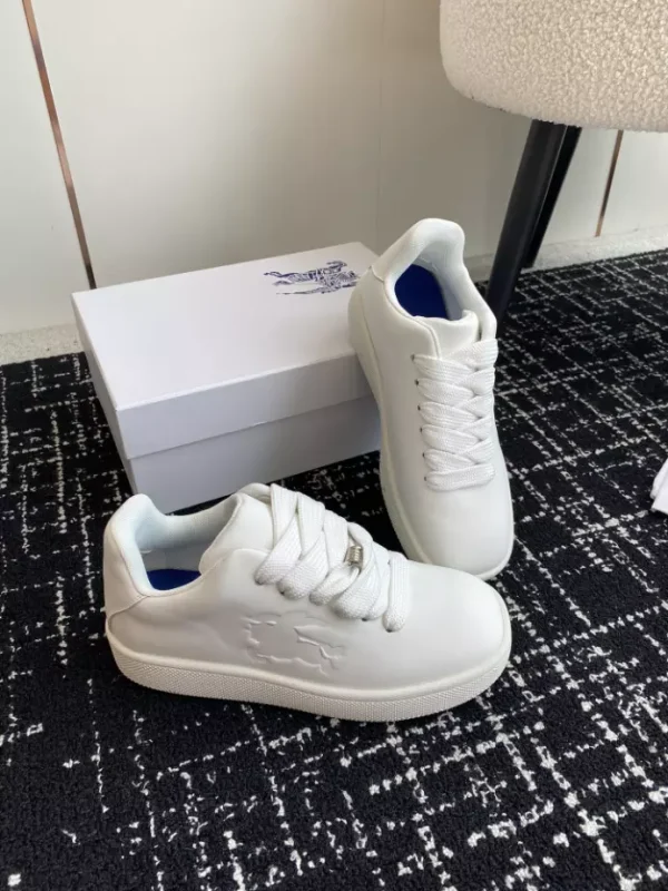 BURBERRY BOX LOGO-DEBOSSED LEATHER SNEAKERS - BBR096