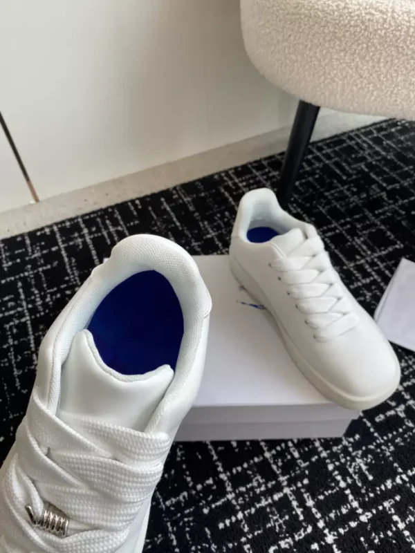 BURBERRY BOX LOGO-DEBOSSED LEATHER SNEAKERS - BBR096